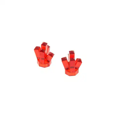 2x Lego Kristall Stein 1x1x2 transparent rot 5 Spitzen pm016 4541537 30385 52