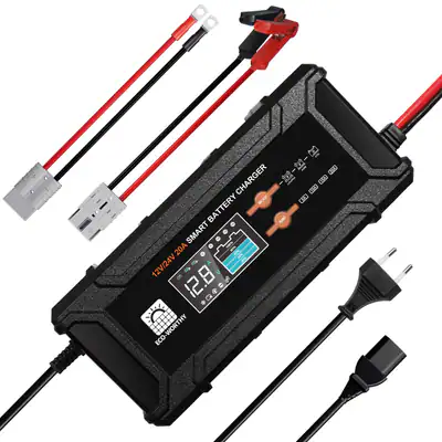ECO-WORTHY Batterie Ladegerät 12V/24V 5-20AAuto Für LiFePO4 Blei-Säure Motorrad