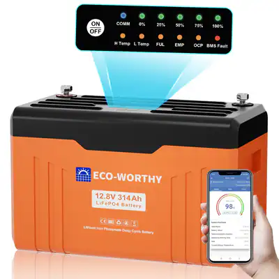 ECO-WORTHY 12V 314AH LiFePO4 Batterie mit Bluetooth Statusanzeige für Wohnmobile