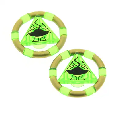 2x Lego Ring grün gold Triangel Rochen Atlantis Schatz Schlüssel 8076 87748pb05