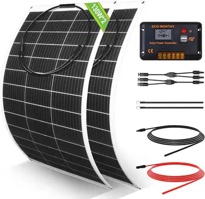 260W Flexibel Solarpanel Solarmodule Kit solaranlage Mono für Wohnmobil Boot RV