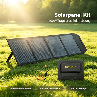 400W Solarpanel Faltbar Tragbar Solarmodul Wohnmobil für Powerstations Camping