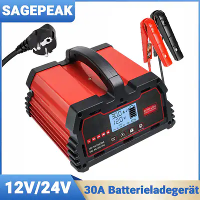 30A Auto Intelligente Batterieladegerät 12V/24V KFZ LKW Batterie Ladegerät AGM