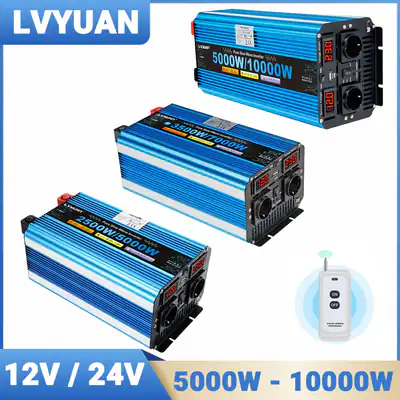 5000/10000W 3500/7000W Reiner Sinus Wechselrichter Spannungswandler 12V 24V 230V