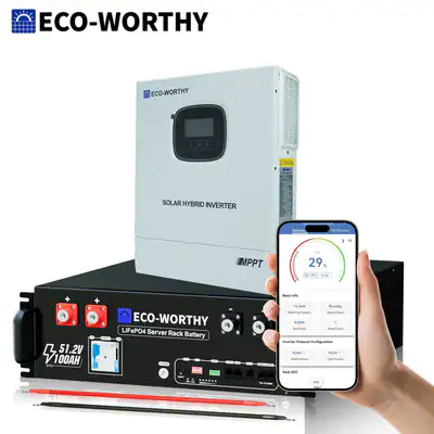 48V 100Ah Batterie Speicher mit 48V 3KW Wechselrichter Bluetooth LiFePO4 Lithium