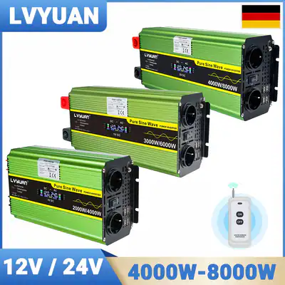 Reiner Sinus Wechselrichter 4000W 6000W 8000W Spannungswandler 12V/24V 230V USB
