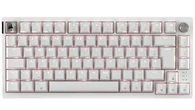 CORSAIR K65 Plus wireless 75 %, RGB, Tastatur, Mechanisch, Kabellos, Frostweiß