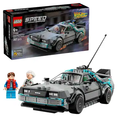 LEGO Speed Champions 77256 Zeitmaschine aus Zurück in die Zukunft Bausatz, Mehrf