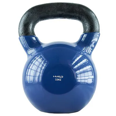 5907695509724 KNV32 BLUE KETTLEBELL ŻELIWNY POKRYTY WINYLEM HMS HMS