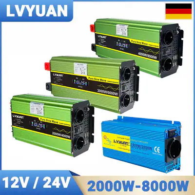Reiner Sinus Wechselrichter 1000W 2000W 3000W 4000W Spannungswandler 12V 24V