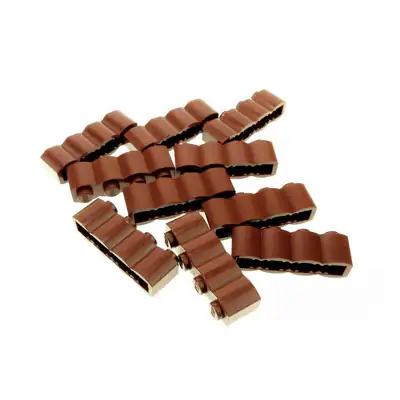 10x Lego Bau Stein modifiziert 1x4x1 rot braun Palisade Holz Block Profil 30137