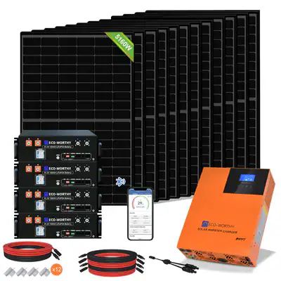 48V 5160W Solar photovoltaikanlage 20,48kwh LiFePO4 Batterie für Heimspeicher