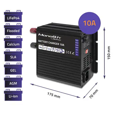 5901878519586 Qoltec 51958 Intelligentes Monolith-Ladegerät für LiFePO4 AGM GEL