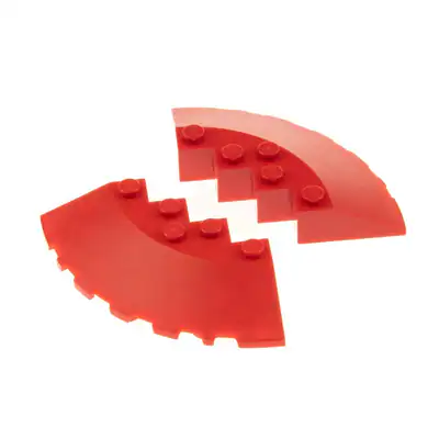 2x Lego Stein rund Tragfläche 33° 6x6x1 rot Ecke Facette 6174300 95188