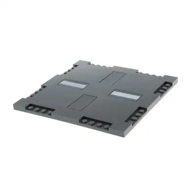1x Lego Bau Platte modifiziert 16x16 2/3 neu-dunkel grau Straße Fliese 2x4 69958