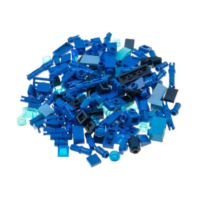 100 Lego Classic Kleinteile blau ca 40g Bau Steine Sonder Teile bunt gemischt