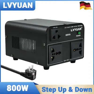 800W Transformator Spannungswandler Step up & down 110V⇋230V Gut konvertierbar