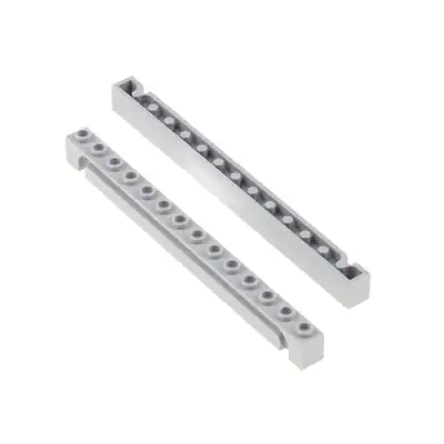 2x Lego Führungsschiene 1x14x1 neu-hell grau Rolltor Bau Stein Nut 4492172 4217