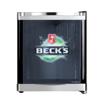 CUBES CC 240 E BECK'S Getränkekühlschrank (48 l, E, 510 mm hoch, Schwarz / Grün)