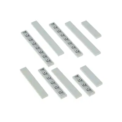 10x Lego Bau Stein Fliese Platte neu-hell grau 1x4 - 1x8 zufällig gemischt