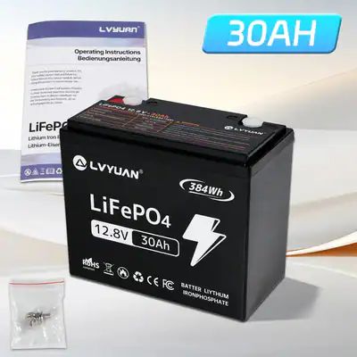 LiFePO4 30Ah 12.8V Solarbatterie Lithium Batterie Akku Wohnmobil Solar Boot USV