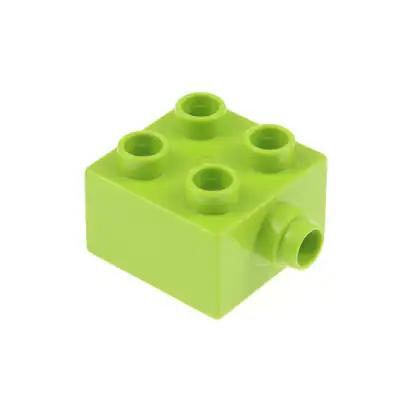 1x Lego Duplo Bau Stein mit Pin und Nut 2x2 lime grün Halterung Windrad 22881