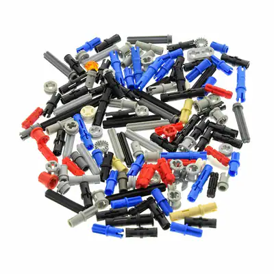 100 Lego Technic Teile ca. 30g z.B. Pin Stecker Verbinder Achs Steine gemischt