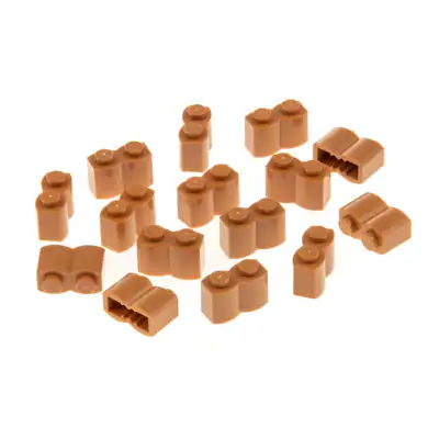 15x Lego Bau Stein modifiziert 1x2x1 hell nougat Palisade Holz Profil 30136