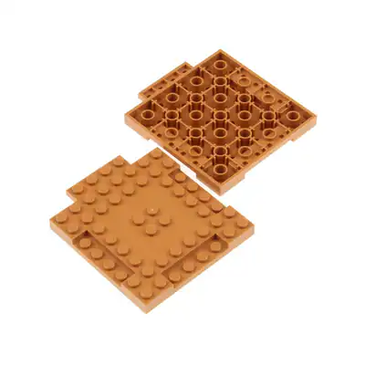 2x Lego Bau Platte modifiziert 8x8 hell nougat Grundplatte Basic 6174193 15624