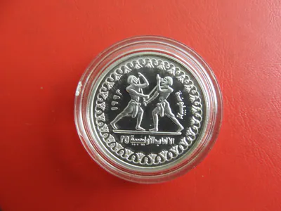*Ägypten 5 Pounds 1992 Silber * Matt/BU *Fencing* 25th Olympic Games(Schub152)