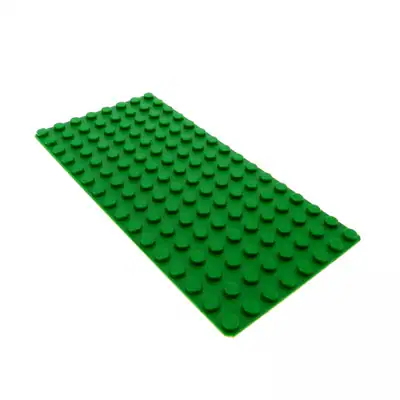 1x Lego Bau Platte B-Ware abgenutzt flach 8x16 grün Grundplatte 6048 3865
