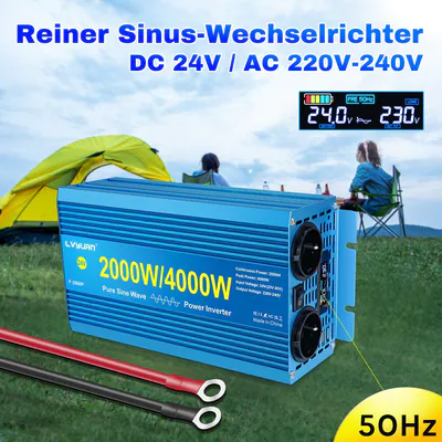 3500W/7000W 2500W Reiner Sinus Wechselrichter 12V 24V auf 230V Spannungswandler