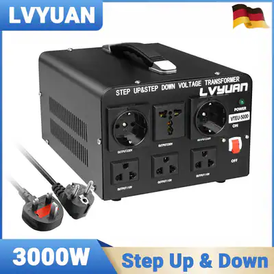 3000W/5000W Spannungswandler Transformator 220V⇋110V Converter Konverter EU⇋US