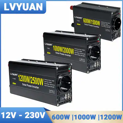 1200W/1000W/600W Wechselrichter 12V 230V Spannungswandler 2USB Auto schwarz Camp