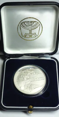 Israel-RAR-Medaille 1989 Silber-935‰ JERUSALEM City of Peace st/unc.+ orig. Etui