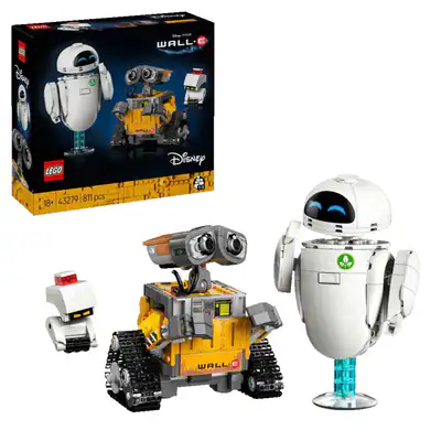 LEGO Disney Pixar 43279 WALL-E und EVE Bausatz, Mehrfarbig