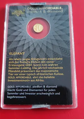 *Ruanda 10 Francs 2018 Gold 9999 1/100 Oz* Elefant * Piedfort & Diamond (KOM)