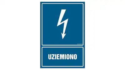 ZNAK - HG003 Uziemiono 30 x 45 cm PN - Płyta 1mm