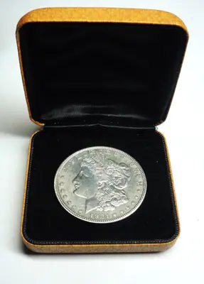 USA 1 Morgan-Dollar 1921 Silber- Adler- fast st/near unc + Etui