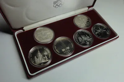 Russland 6 Medaillen XXII. Olympische Spiele in Moskaz 1980 PP/Proof + mit Etui