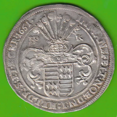 Münze Silber Mansfeld hinterortische Linie 1/2 Taler 1661 toll rar nswleipzig