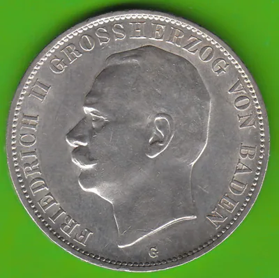 Münze Silber Baden 5 Mark 1913 gutes vz hübsch nswleipzig