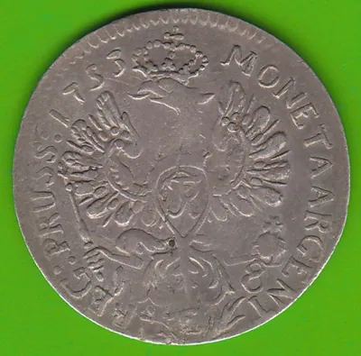 Münze Silber Preußen 18 Gröscher 1753 E Königsberg sehr schön nswleipzig