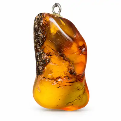 Bernstein Anhänger Amber Pendant Karamell Cognac Naturstein Freiform Unikat