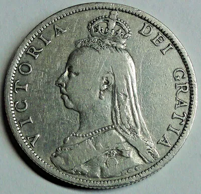 Großbritannien 1 Florin 1889 Silber Königin Victoria ss-/vf- mit Kapsel