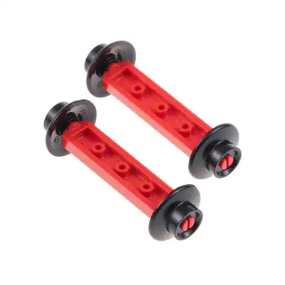 2x Lego Eisenbahn Achse 1x4 rot Rad schwarz Felge Zug 2927 42946 2926 50254