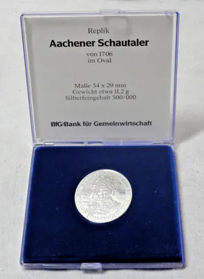 BFG-Replik Aachener Schautaler 1706 oval Silber-500 PP + Etui, Zertifikat