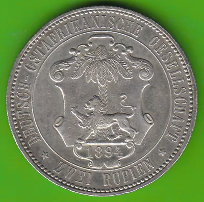Münze Silber Deutsch-Ostafrika 2 Rupien 1894 hübsch selten nswleipzig