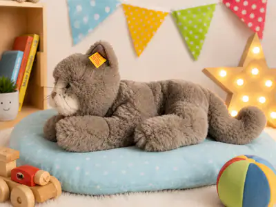 Steiff - Katze Minou Fähnchennummer 2755/25 - 38 cm - mit Fähnchen