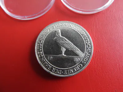 * Weimarer Republik 5 Reichsmark 1930 J. Silber * Rheinlandräumung (Schub140)